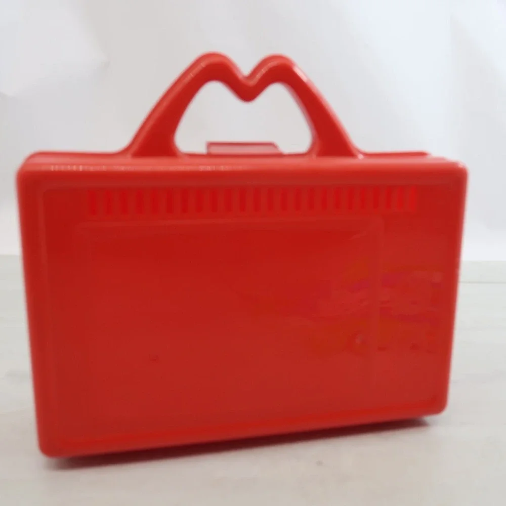 Vintage McDonalds Happy Meal Red Plastic Lunch Box Case 1988  Halloween Meal Bag